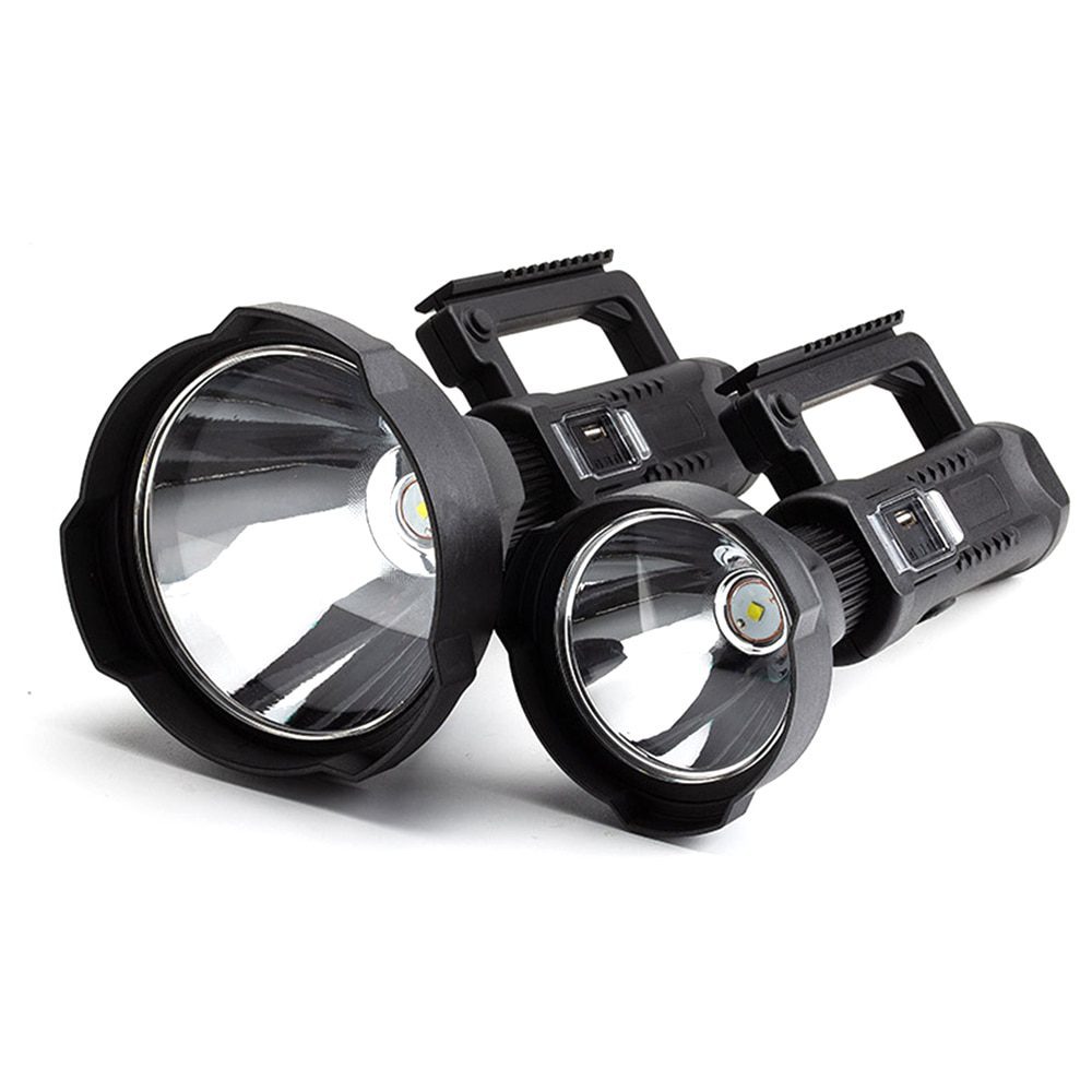 פנס LED חזק מאוד לטווח ארוך. עמיד למים, נטען.
