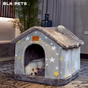 מיטה רכה בצורת בית לכלב או לחתול