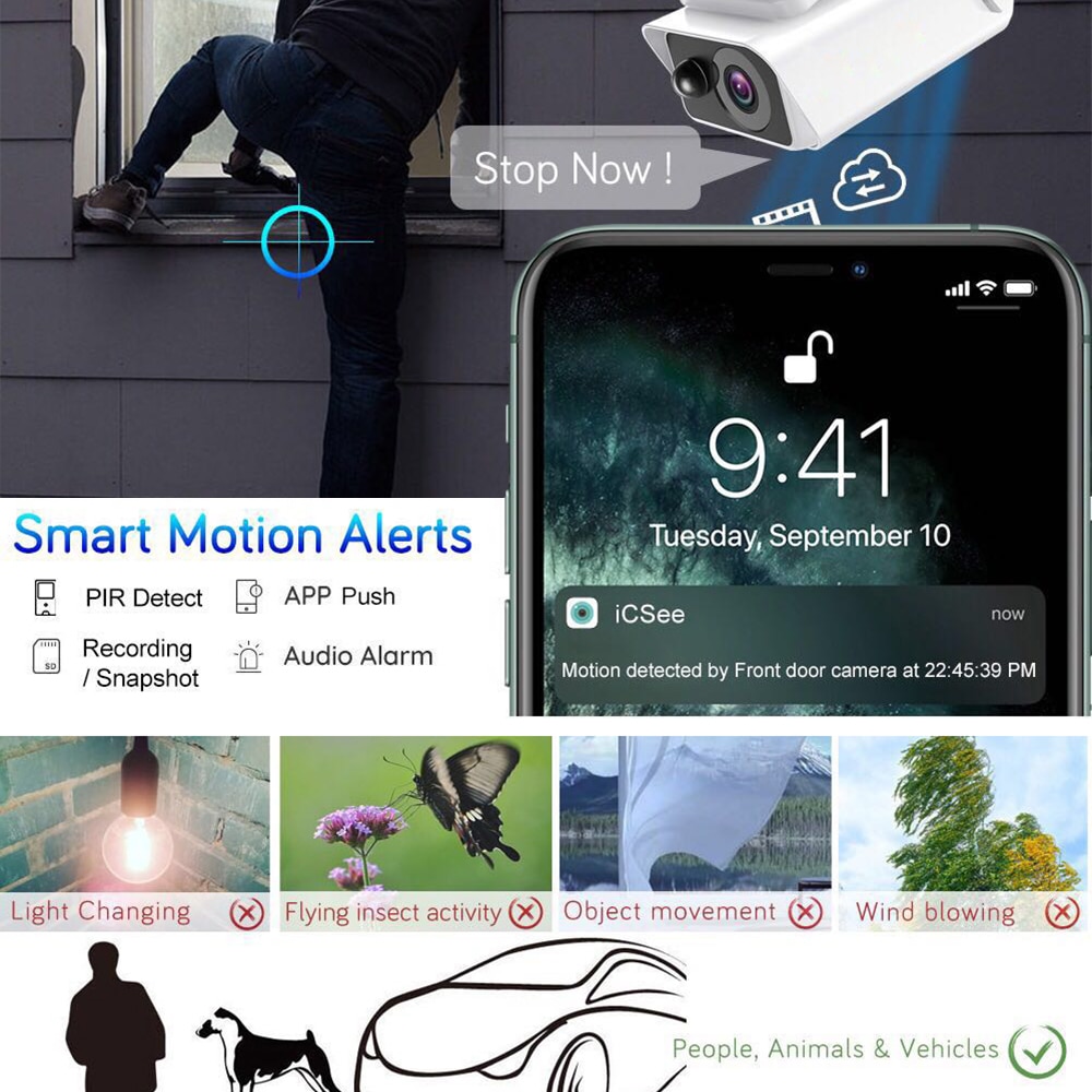 מצלמה IP ו WIFI סולארית עם סוללות נטענות. המאפשרת שליטה דרך הסלולארי עם כריזה קולית.