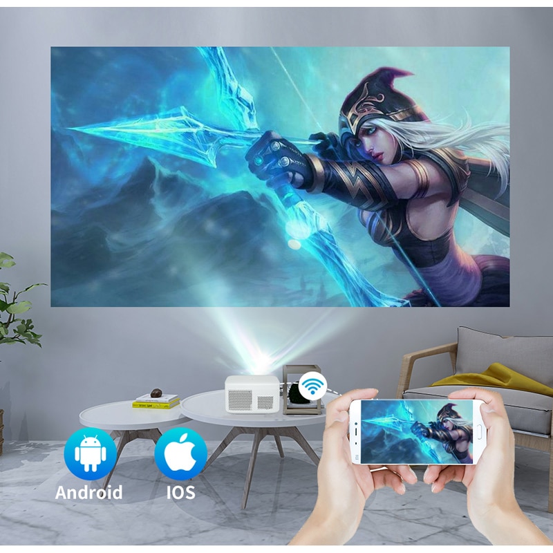 WZATCO A20, Digital Focus, Full HD, 1080P WiFi LED Video Movie Proyector Android 32G