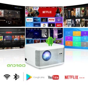 WZATCO A20, Digital Focus, Full HD, 1080P WiFi LED Video Movie Proyector Android 32G