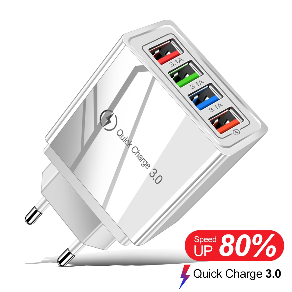 מפצל USB לטעינה מהירה. 4 שקעים, מתאים לאייפון, סמסונג, שיאומי ועוד…