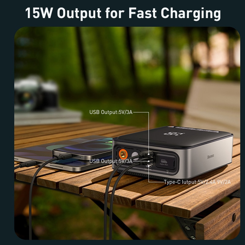 קומפרסור לניפח הגלגלים+בוסטר הנעה. הטענה ב USB. מכשיר עוצמתי מאוד 1000A