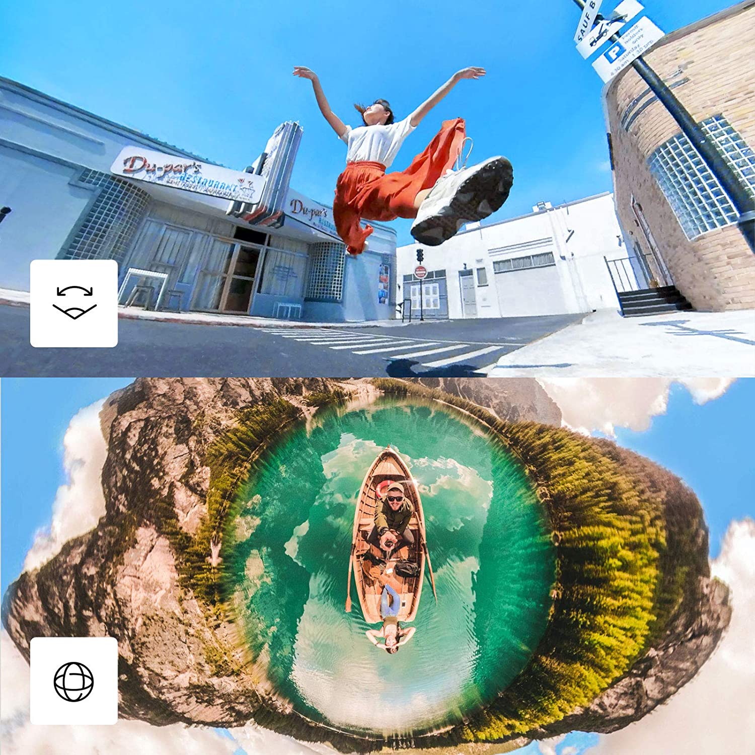 Insta360 ONE X2 מצלמת אקסטרים מקצועית ומדהימה המאפשרת לצלם 360 מעלות.