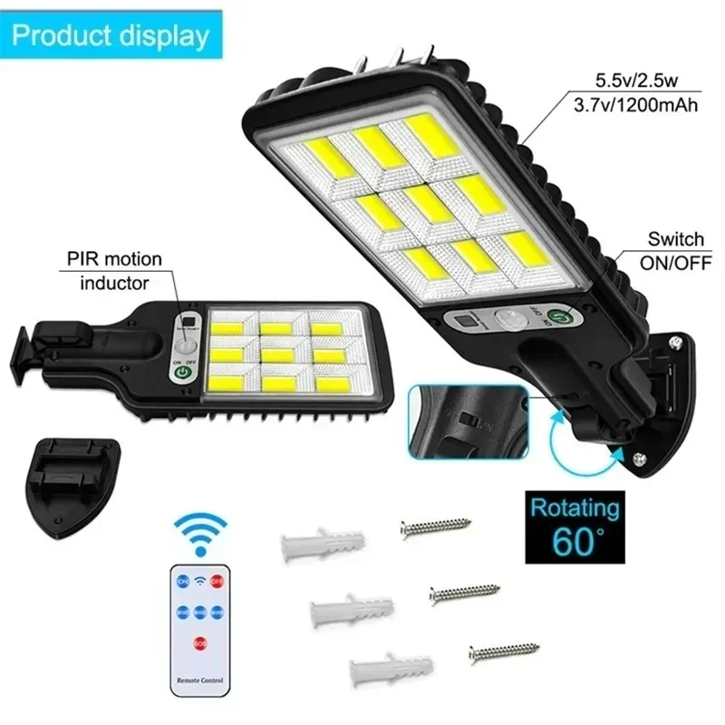 מנורת קיר סולארית LED לגינה
