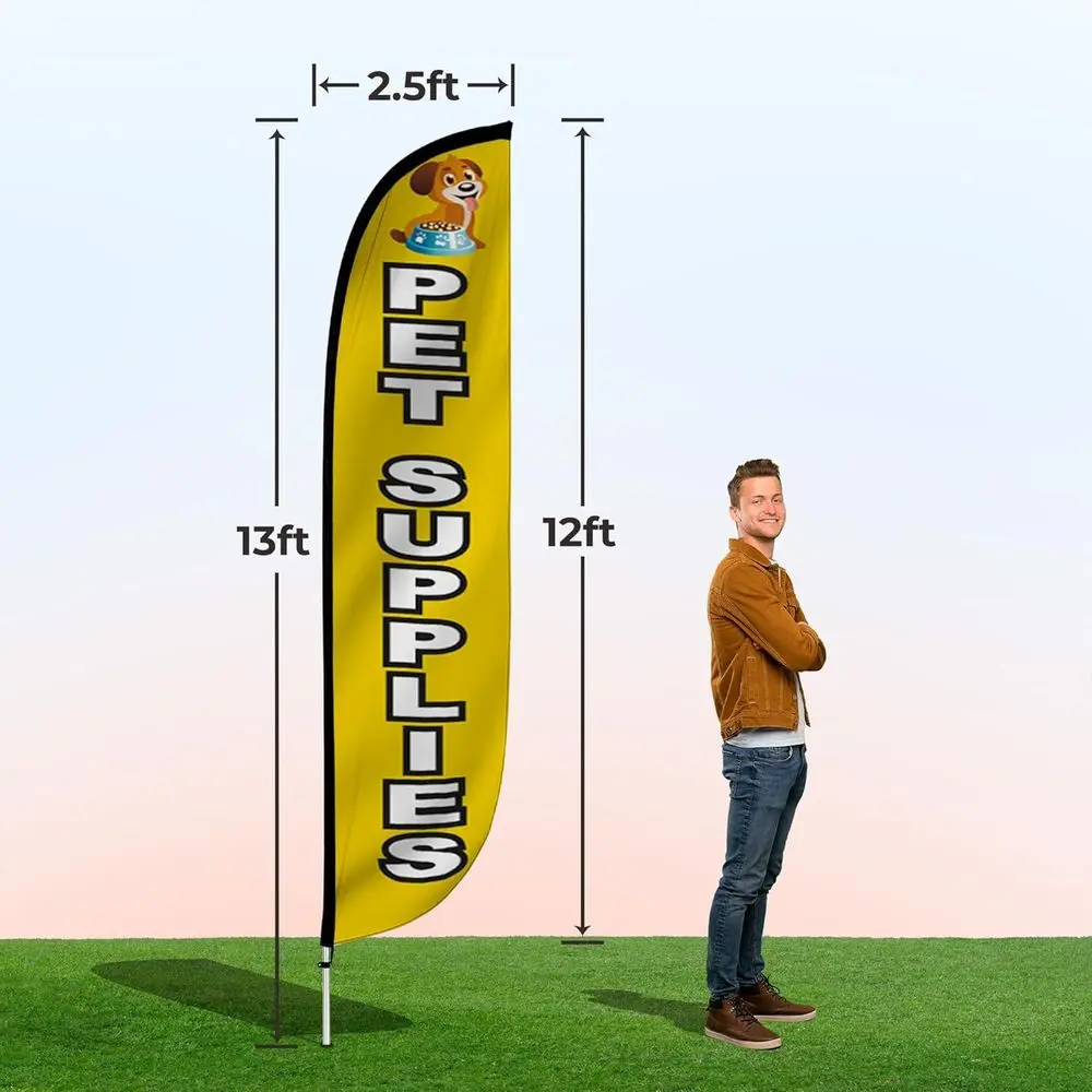 סט דגל פרסום בגובה 12 רגל