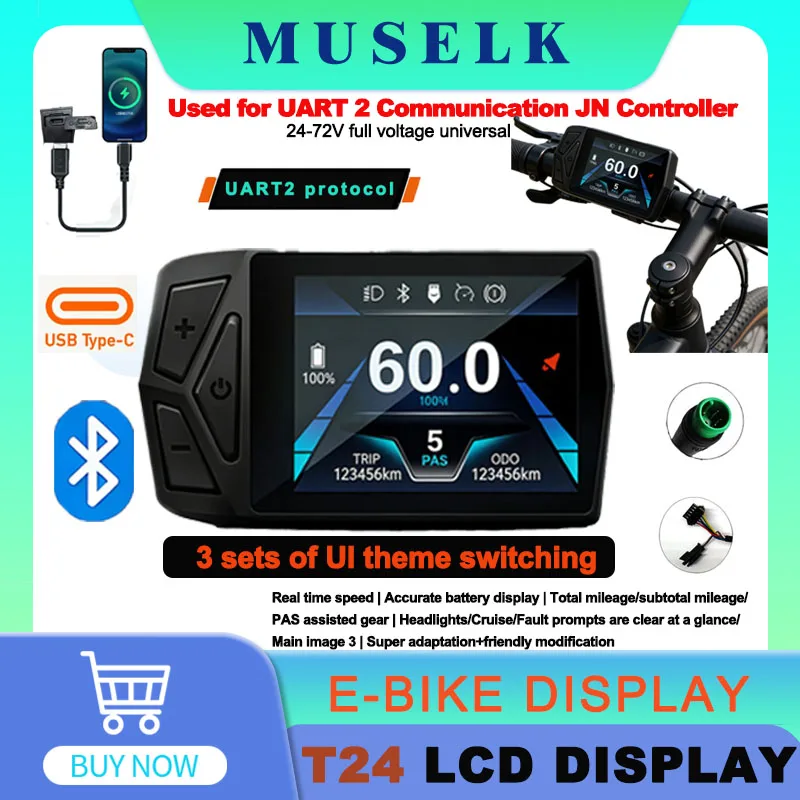 מסך LCD לאופניים חשמליים T24