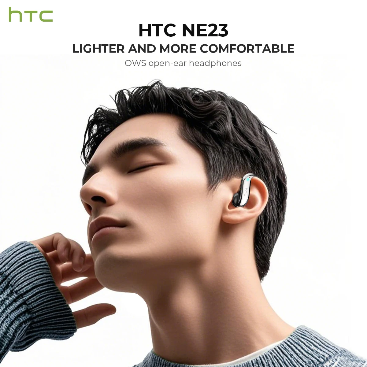 אוזניות בלוטות' פתוחות HTC בעיצוב מודרני