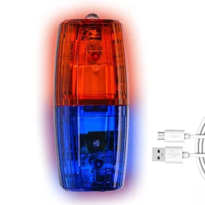 אור אזהרה LED לכתף עם פנס סטרוב אדום וכחול