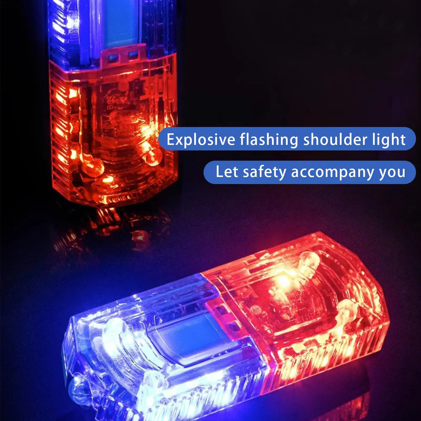 אור אזהרה LED לכתף אדום וכחול