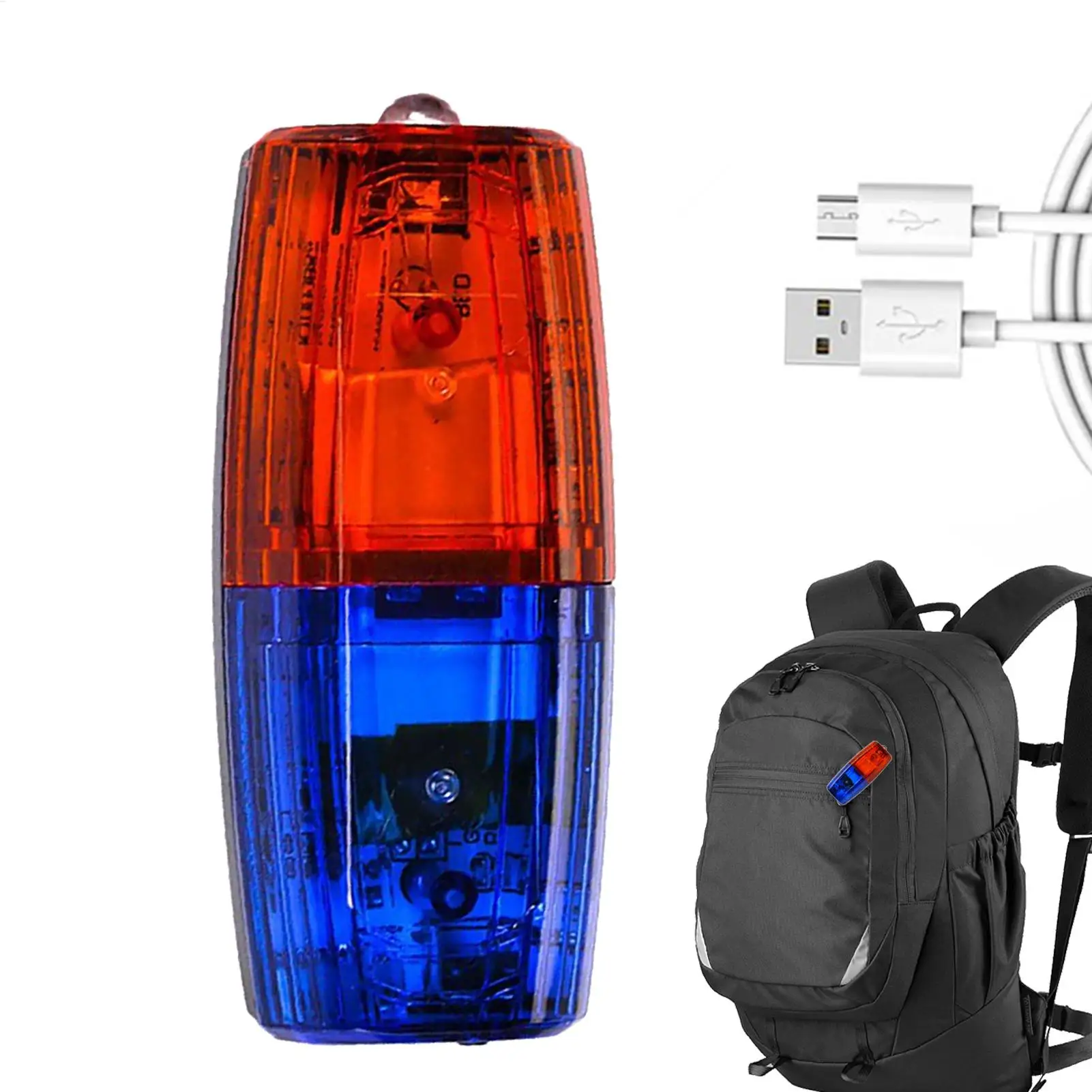 אור אזהרה LED לכתף אדום וכחול