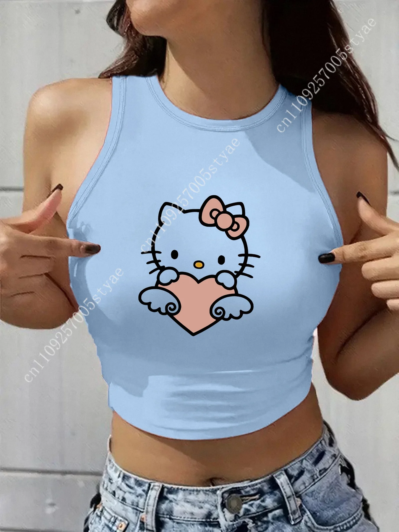 חולצת גביה קלאסית של HELLO KITTY לנשים
