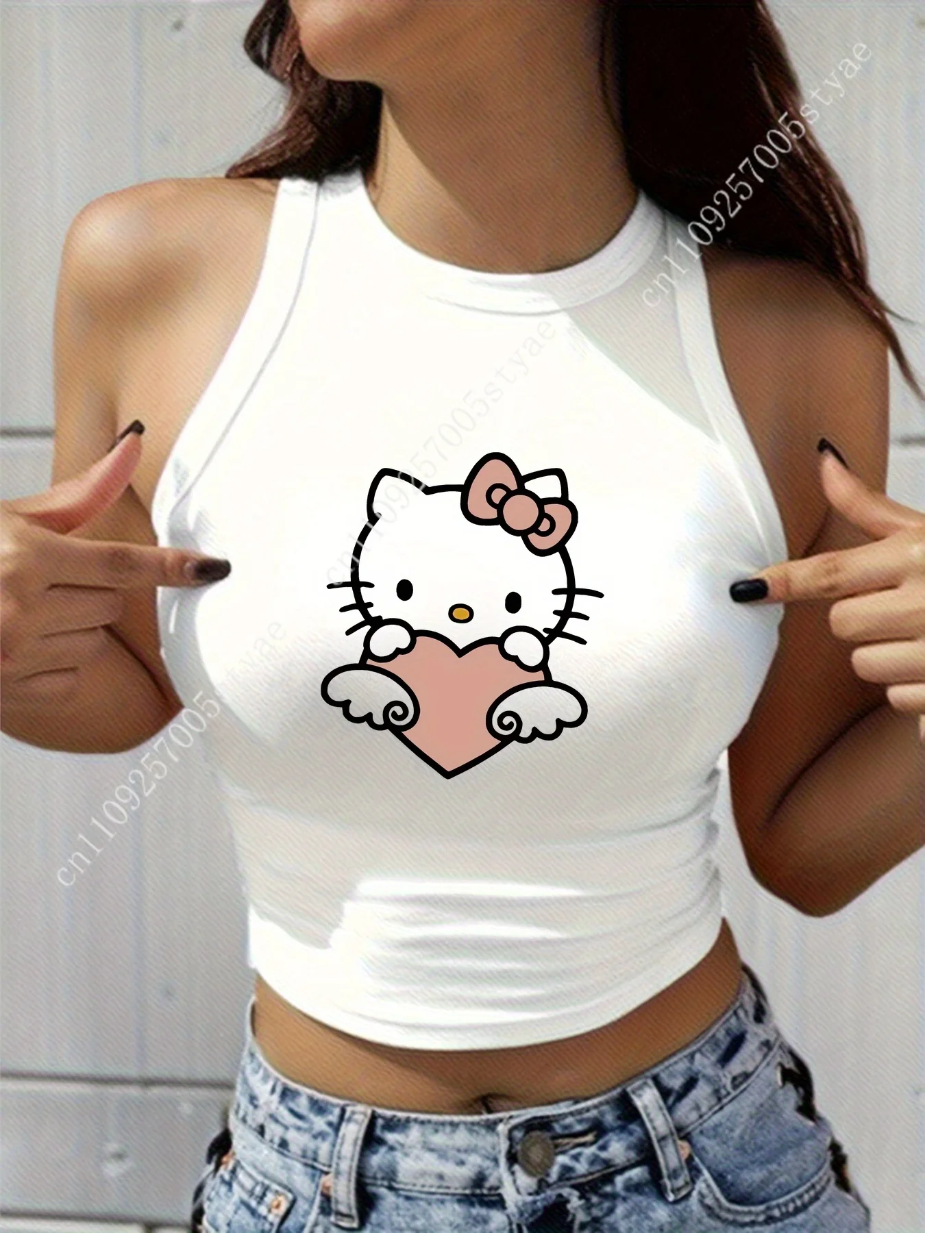 חולצת גביה קלאסית של HELLO KITTY לנשים