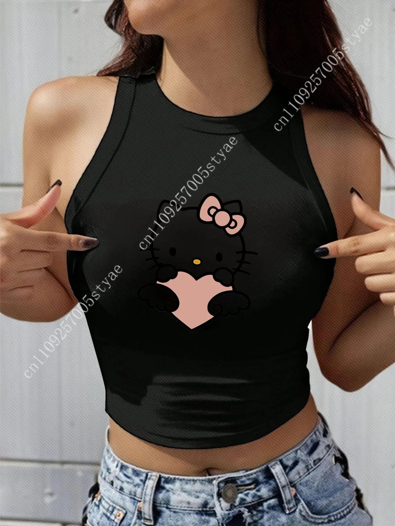 חולצת גביה קלאסית של HELLO KITTY לנשים