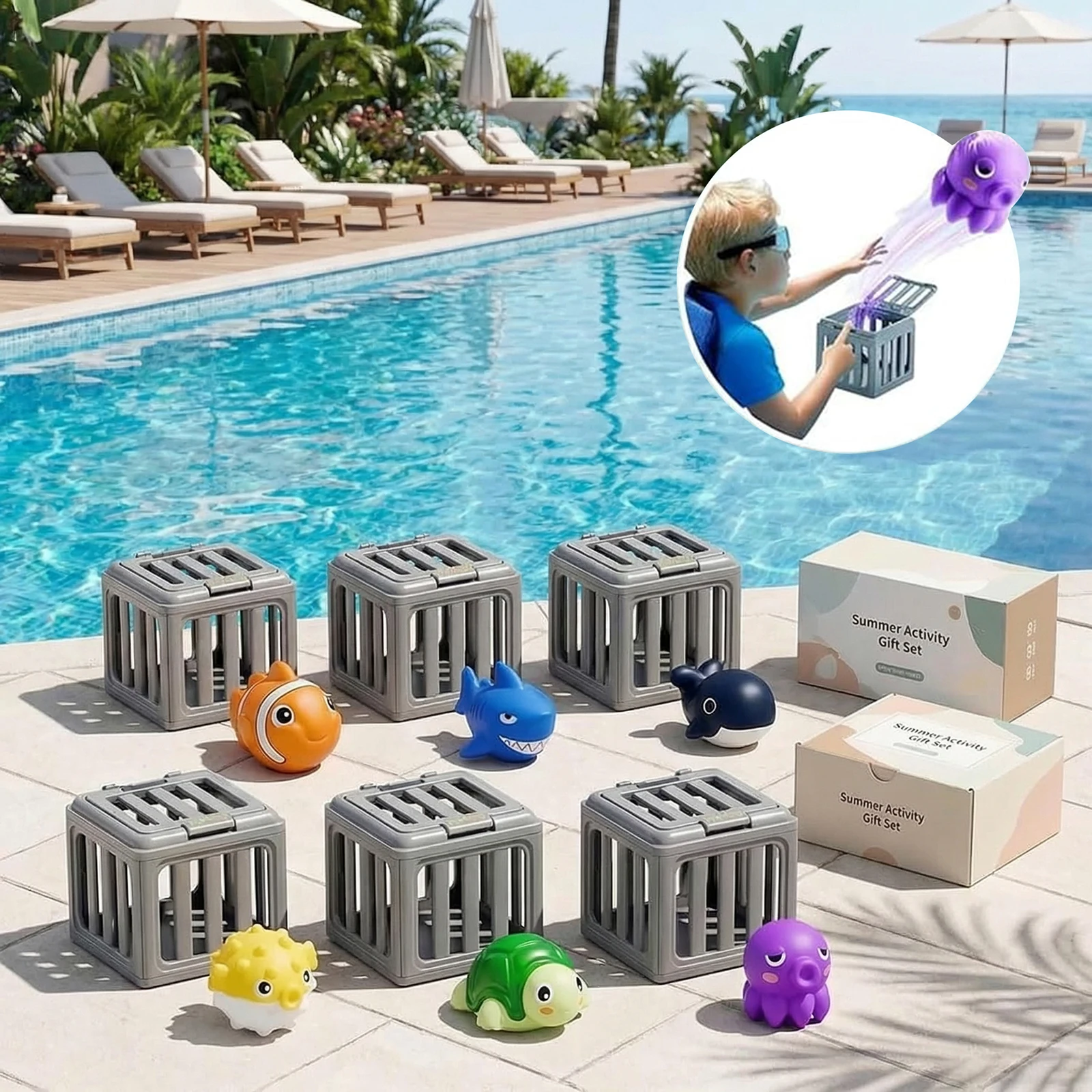 צעצועי צלילה לילדים עם דגים צפים