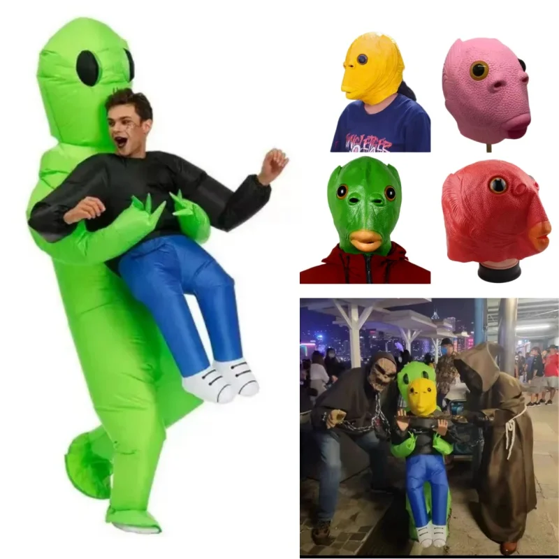 תחפושת חייזר מתנפחת עם מסכת דג