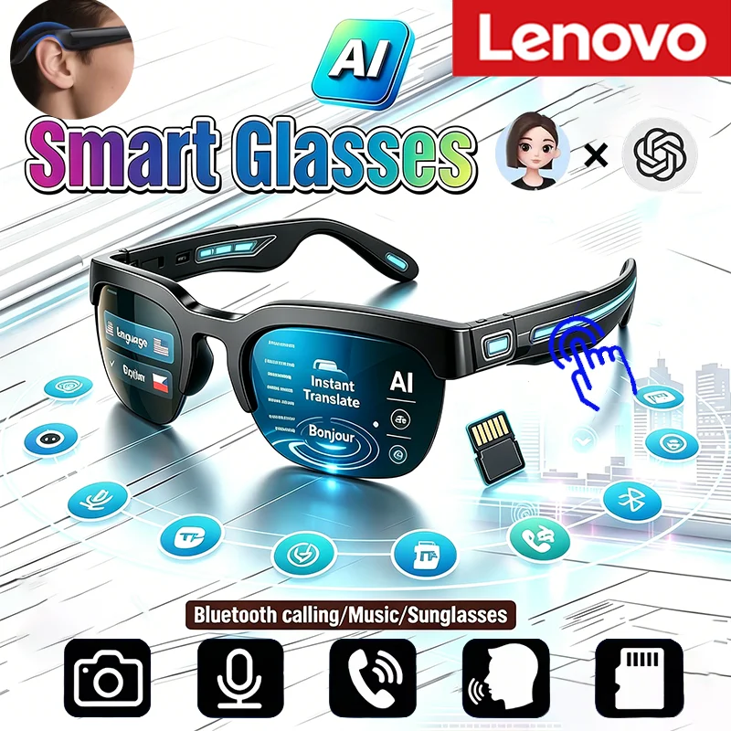 משקפי שמע חכמים Lenovo בעיצוב מודרני