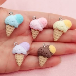 10 יחידות עגילי גלידה צבעוניים מעוצבים