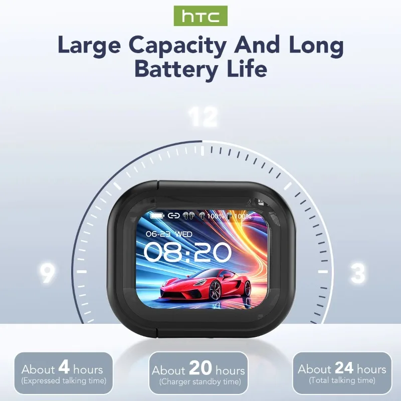 אוזניות בלוטות' אלחוטיות HTC NE20 בעיצוב מודרני