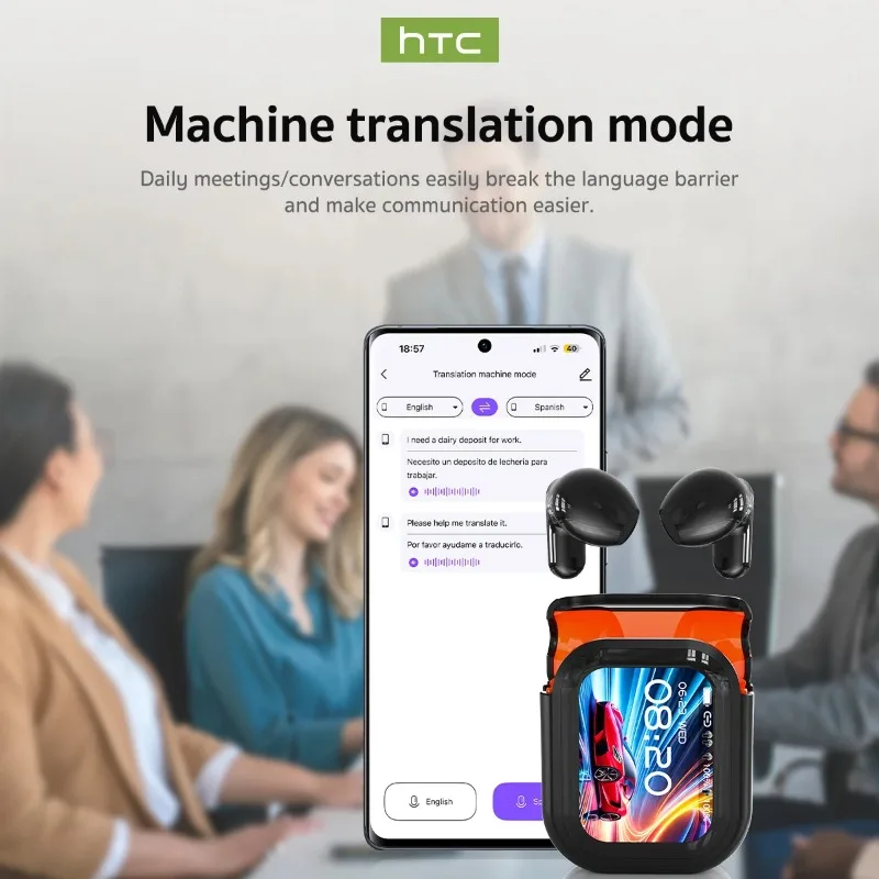 אוזניות בלוטות' אלחוטיות HTC NE20 בעיצוב מודרני