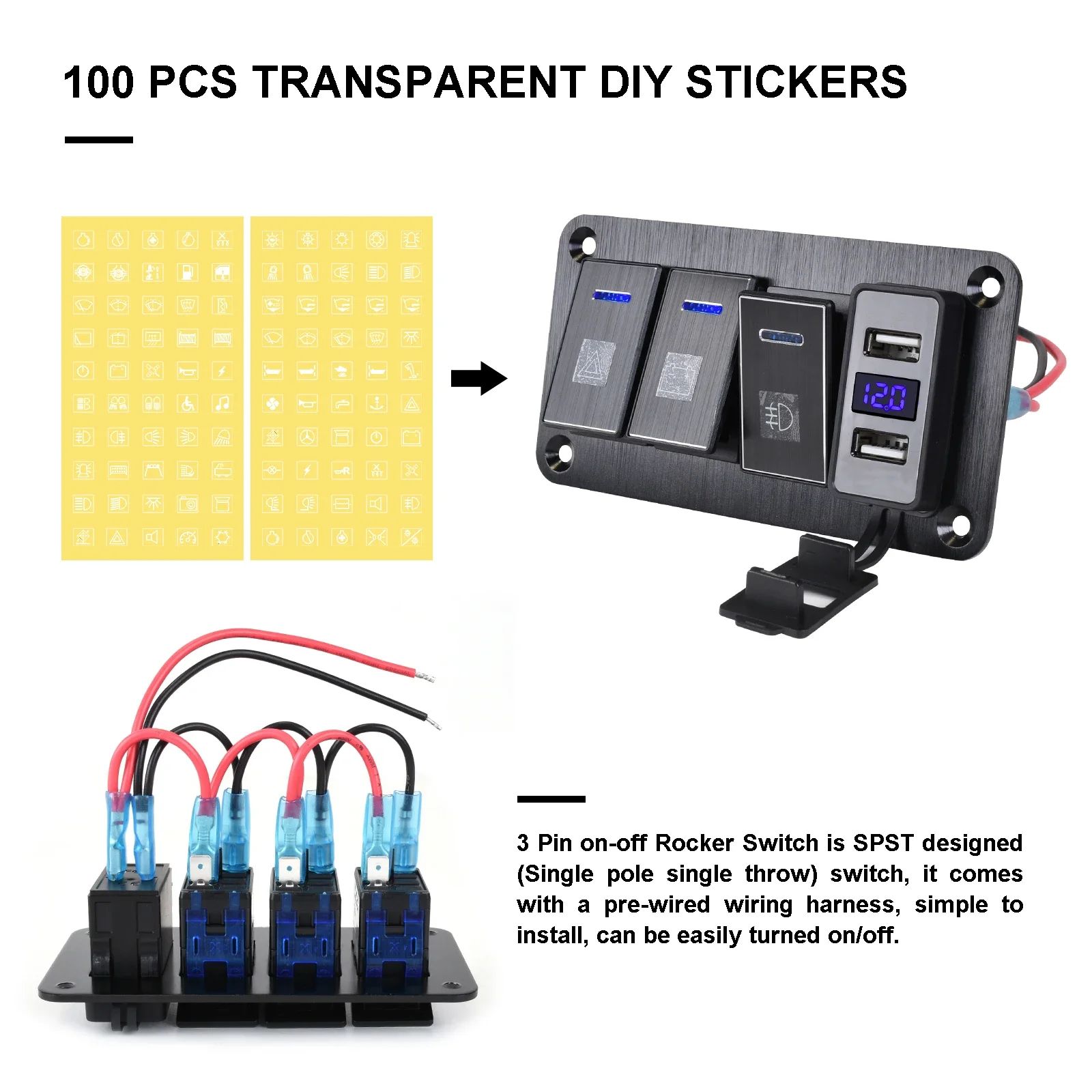 פאנל מתג USB לסירה ורכב