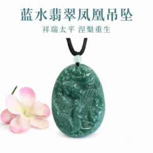 תליון פנדנט פניקס מעשה יד מ jade טבעי