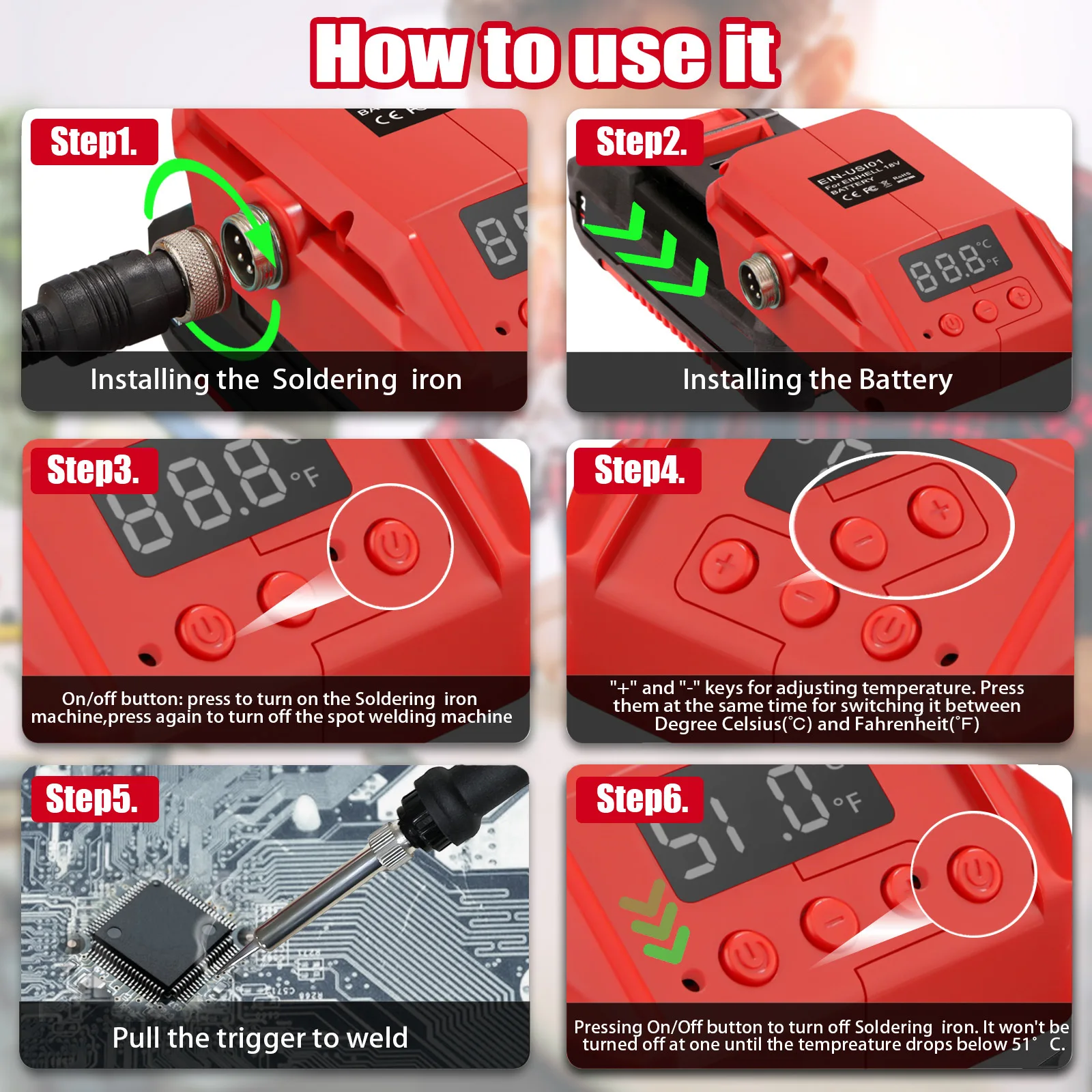 מכונת הלחמה Milwaukee 60W עם חימום מהיר
