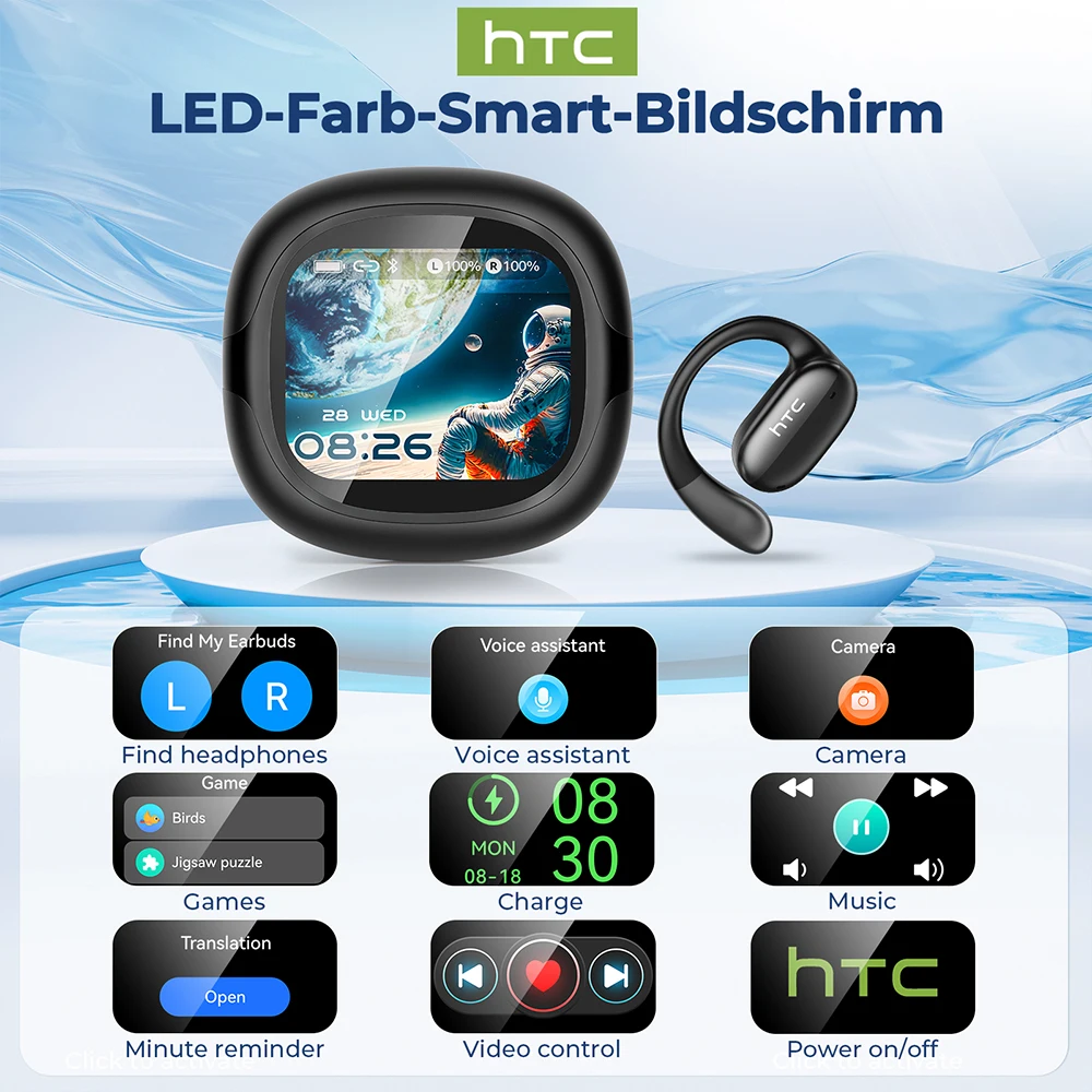 אוזניות בלוטות' HTC בעיצוב קל ונוח