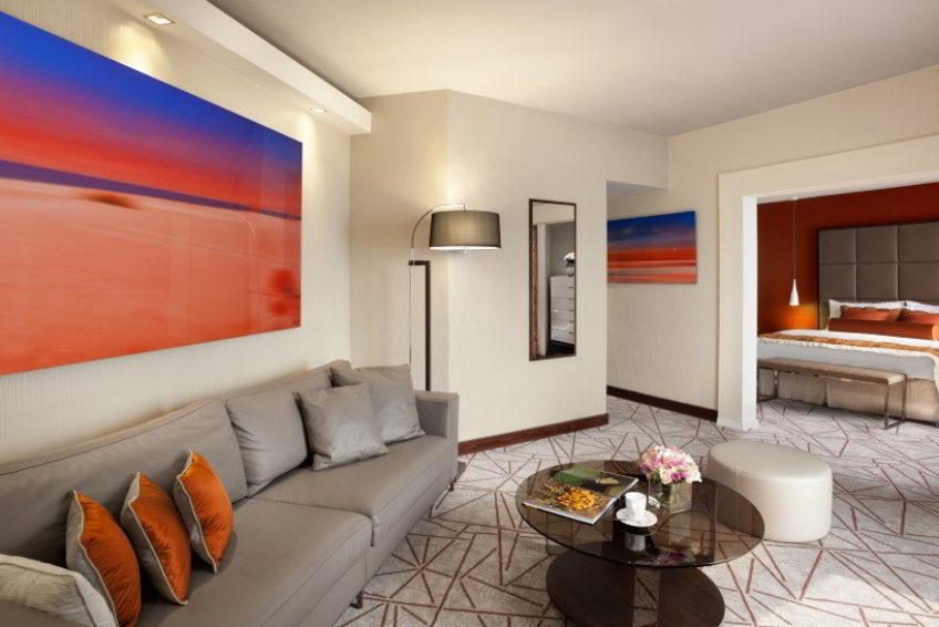 1312 one bedroom suite living room and bedroom