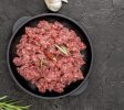 top view meat plate with herbs copy space scaled e